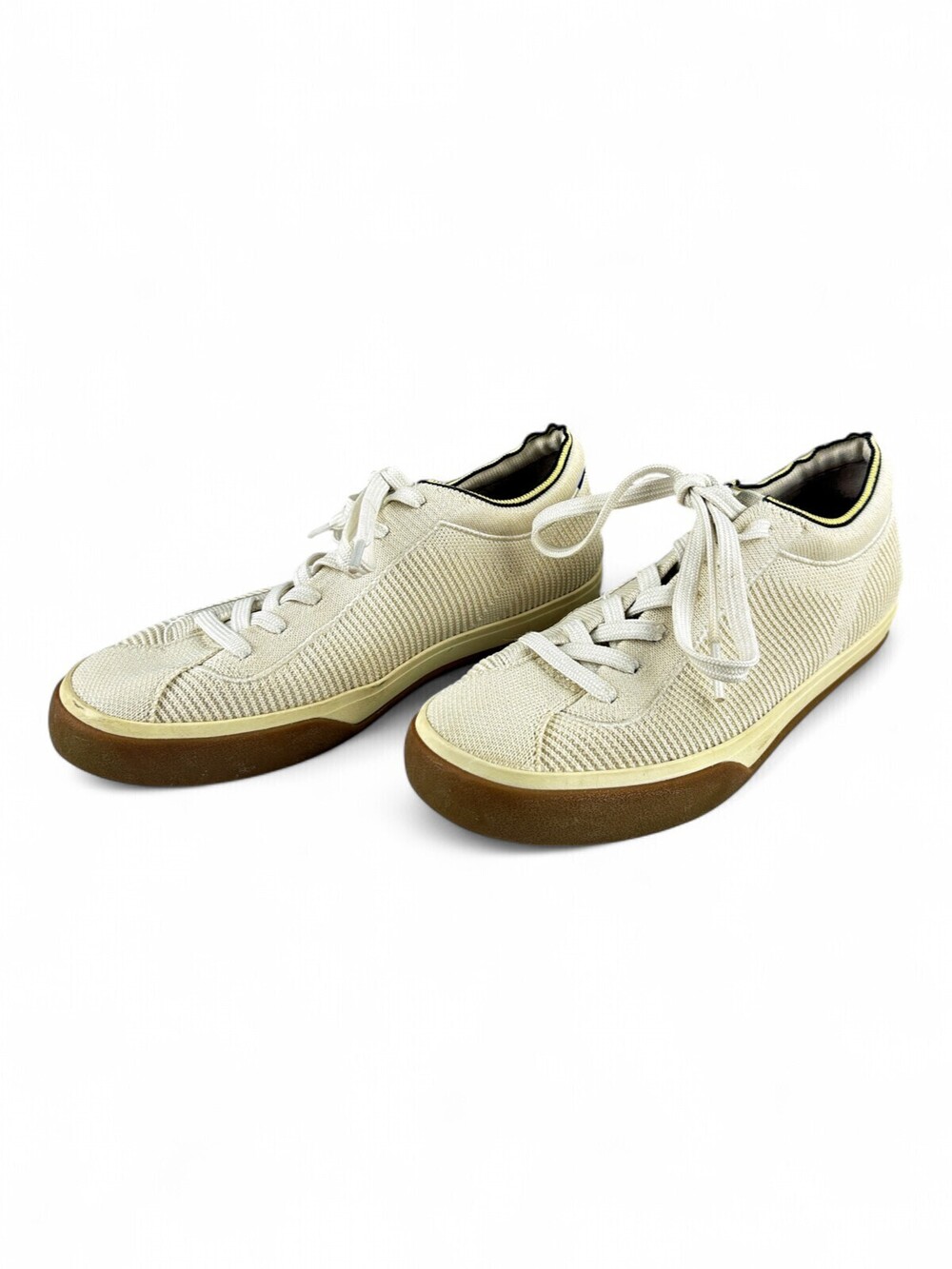 Rothy's Women's Knit Sneakers Size 7 — Cream & Gum Sole